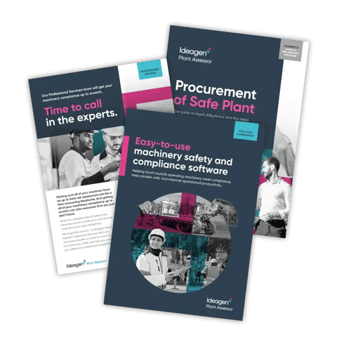 Machinery Safety Health check brochure, safe plant procurement brochure, and Plant Assessor for Local Government brochure